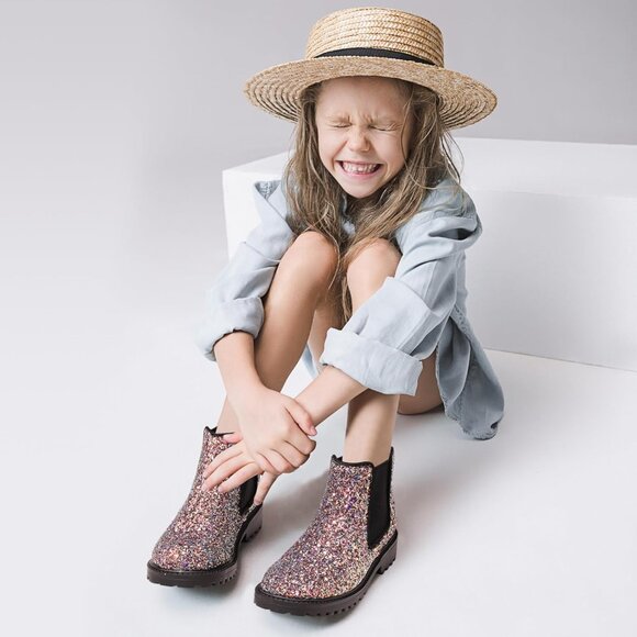 Kids Multi Color Ankle Snow Winter Chelsea Boot Synthetic Lightweight Booties - Picture 5 of 6